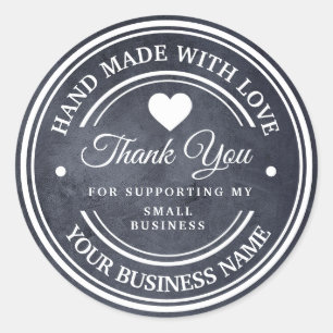handmade with love   thank you sticker
