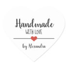 Handmade with love white personalised 