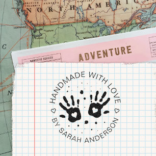 Handmade With Love Your Shop And Name Self-inking Stamp