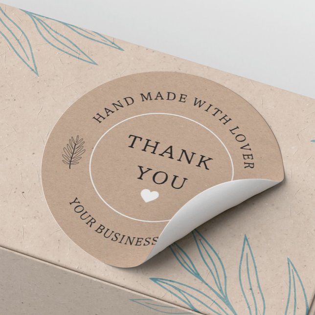 handmade with lover thank you  classic round sticker (Creator Uploaded)