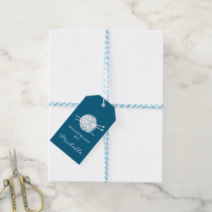 Handmade wool knitting personalized Gift Tag