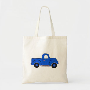 Handpainted Blue Truck Design Multi Purpose Tote