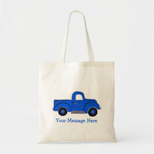 Handpainted Blue Truck Design Multi Purpose Tote