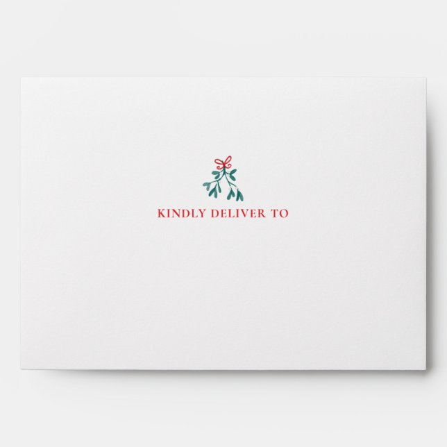 Handpainted Christmas Mistletoe Envelopes (Front)