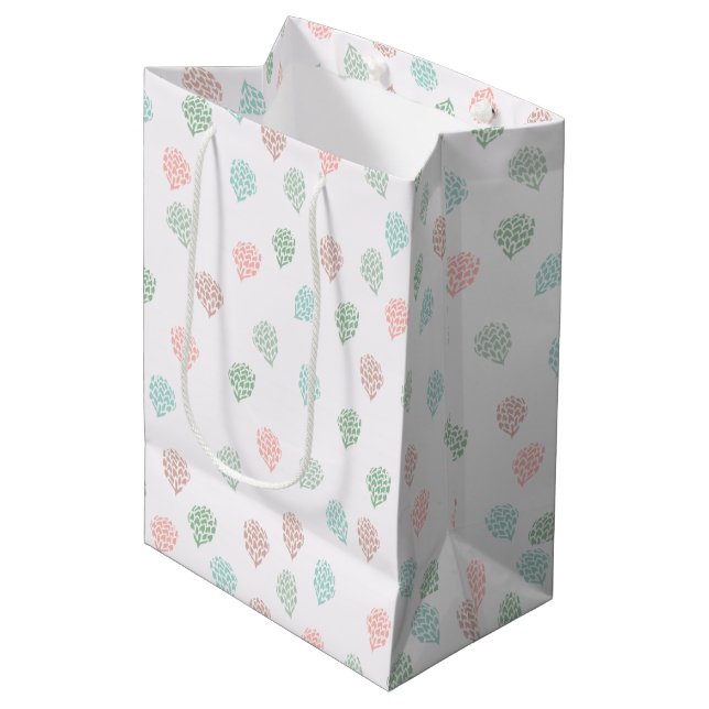 Handpainted Christmas Pine Cones Multicolor Medium Gift Bag (Front Angled)