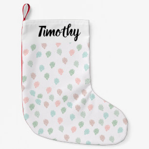 Handpainted Christmas Pine Cones Multicolor Small Christmas Stocking