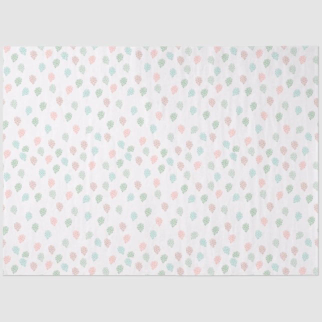 Handpainted Christmas Pine Cones Multicolor Tissue Paper (Front)