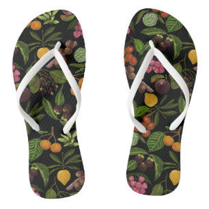 Handpainted Colourful Exotic Tropical Fruit Patter Jandals