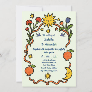 Handpainted Drawing Wedding Invitation