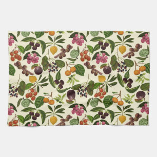 Handpainted Exotic Tropical Fruits Pattern Tea Towel