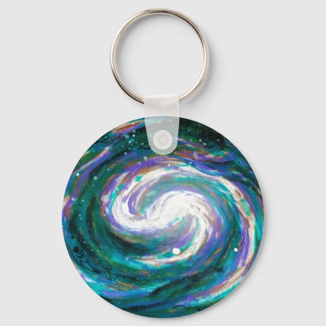 Handpainted Galaxy Key Ring (Front)