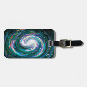 Handpainted Galaxy Luggage Tag
