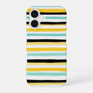 Handpainted Multicolor Horizontal Stripes iPhone 16 Case