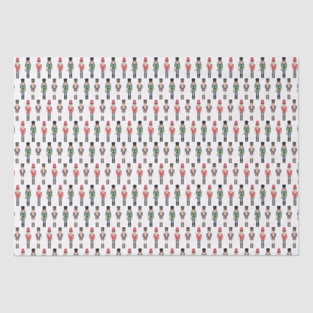 Handpainted Nutcracker Toy Soldiers Christmas Tissue Paper (Front)