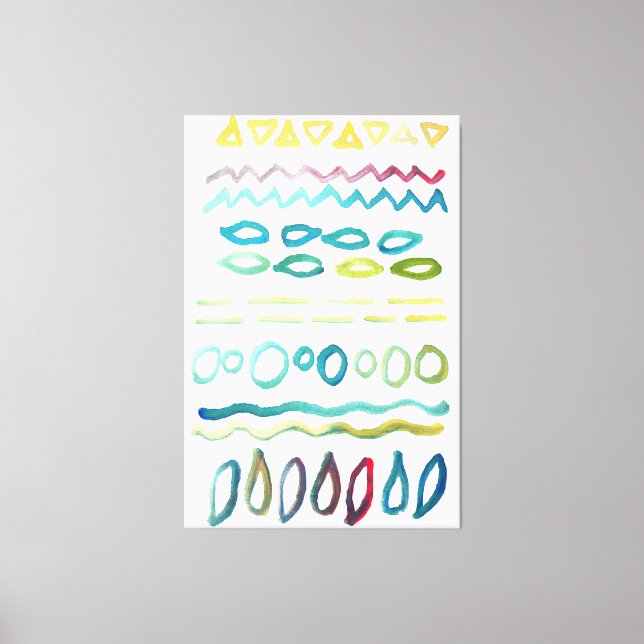 handpainted shapes canvas print (Front)