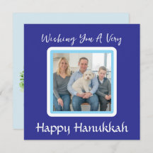 Handpainted Snowy Winter Trees HANUKKAH PHOTO CARD