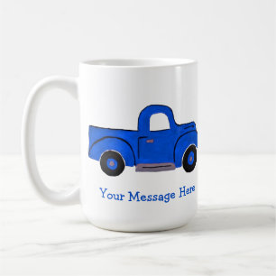 Handpainted Vintage Blue Truck Design  Coffee Mug