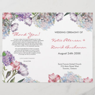 Handpainted water colour hydrangea wedding