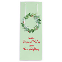 Handpainted Watercolor Christmas Holiday Wreath