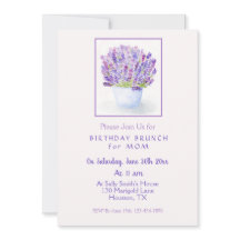 Handpainted Watercolor Lavender Floral Birthday 