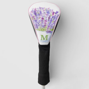 Handpainted Watercolor Lavender Floral Golf Head Cover