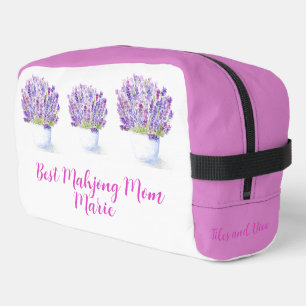 Handpainted Watercolor Lavender Floral MOM Zip Bag