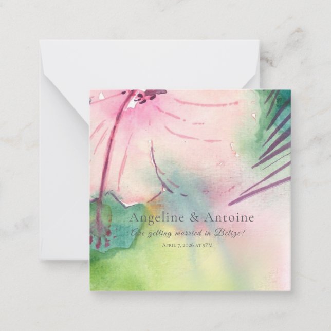 Handpainted watercolour Belizean hibiscus Card (Front)