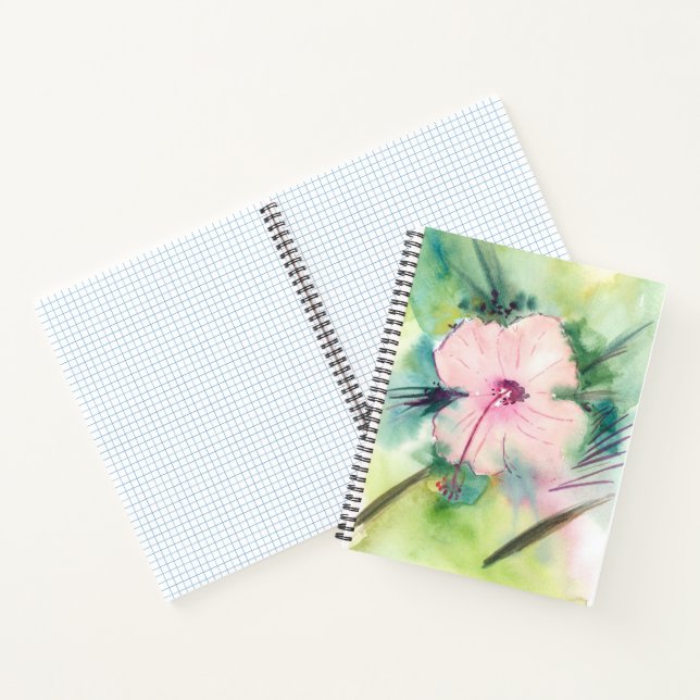 Handpainted Watercolour Belizean Hibiscus Flower Notebook (Inside)