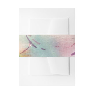 Handpainted watercolour Belizean hibiscus Invitation Belly Band