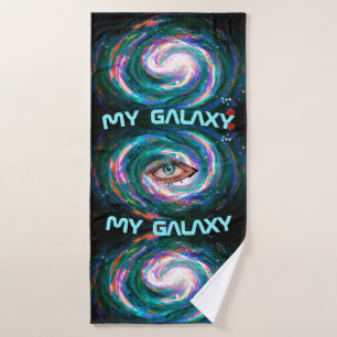 Handpainted Whirpool Galaxy with an Eye Bath Towel