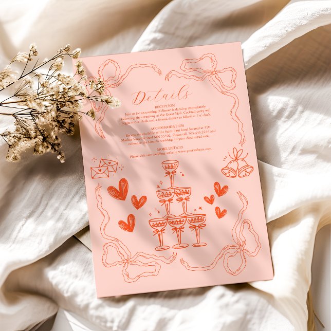 Handpainting Retro Contemporary Art Wedding Enclosure Card (Creator Uploaded)