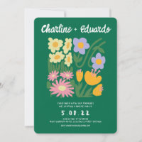 Handpainting Retro Contemporary Floral Wedding