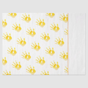 Handprint Baby Yellow Unisex Watercolor Art Sweet Tissue Paper