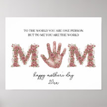 Handprint Mother’s Day Keepsake,Mother’s Day Flowe