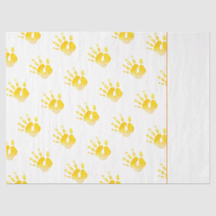 Handprint Yellow Unisex Watercolor Art Sweet Baby Tissue Paper