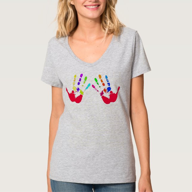 Handprints colourful! T-Shirt (Front)
