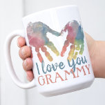 Handprints Heart Grandma Gift Square Photo Coffee Mug<br><div class="desc">Truly the perfect gift for the grandparents! This adorable mug features colourful little handprints making the shape of a heart in the middle. Add your own child's photo for the sweetest personalised gift for grandma! This adorable mug is sure to brighten your morning every day! Also perfect for mum on...</div>