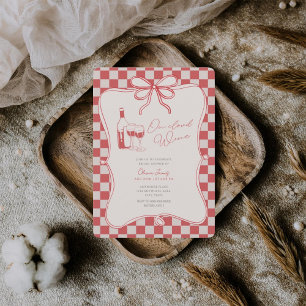 Handrawn, Bride on cloud wine bridal shower Invitation