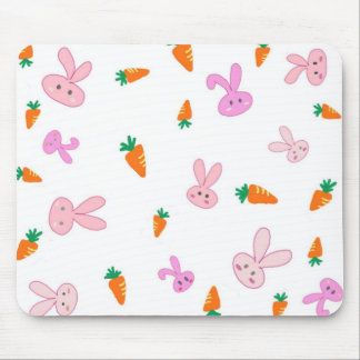 Handrawn Bunnies & Carrots Mousepad