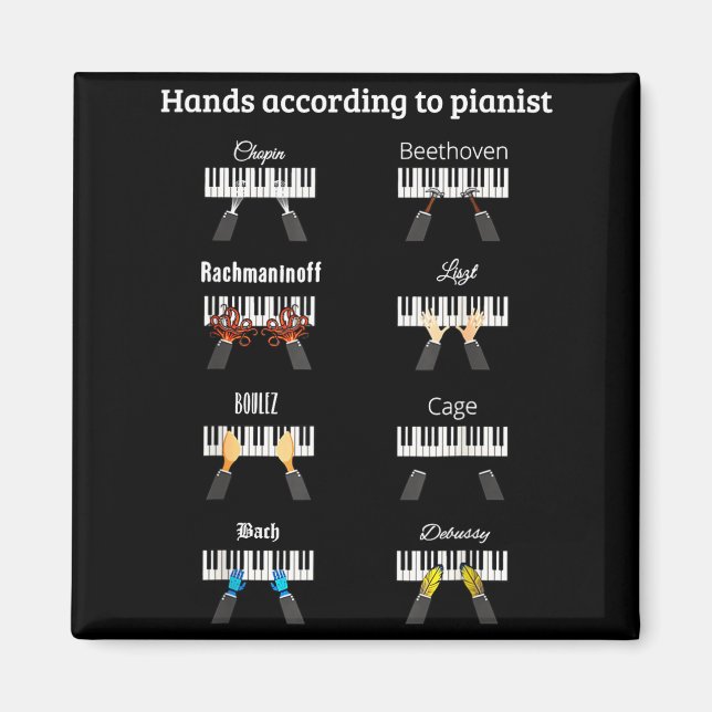 Hands According To Anists Ano Clical Music Instrum Magnet (Front)