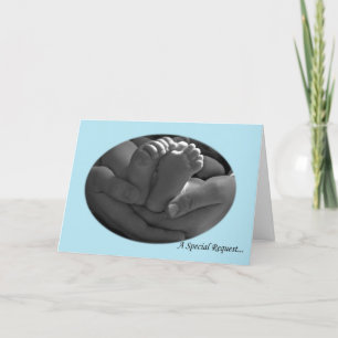 Hands and Baby Feet Boy's Godparent Request Card
