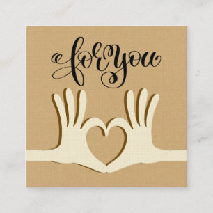 Hands and Heart Gift Enclosure Business Card