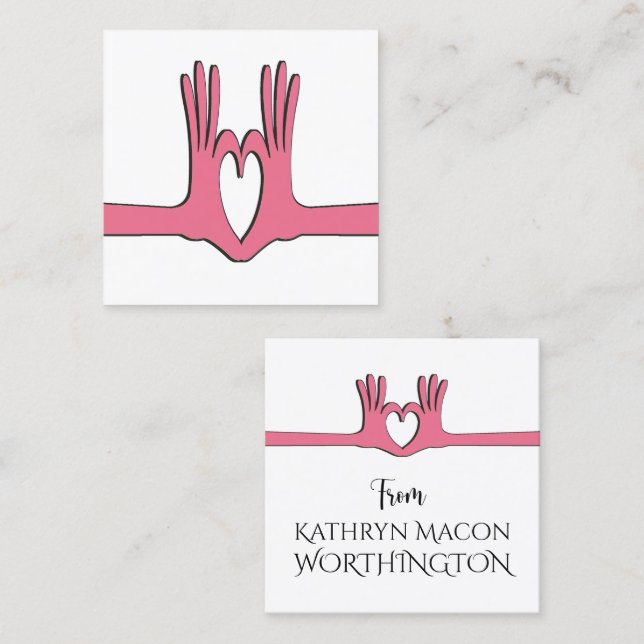 Hands and Heart Gift Enclosure  Business Card (Front/Back)