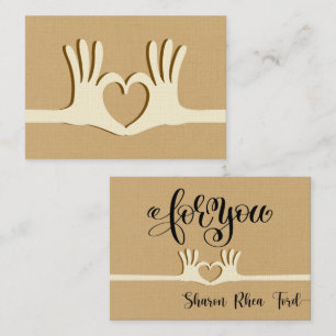 Hands and Heart Gift Enclosure Business Card