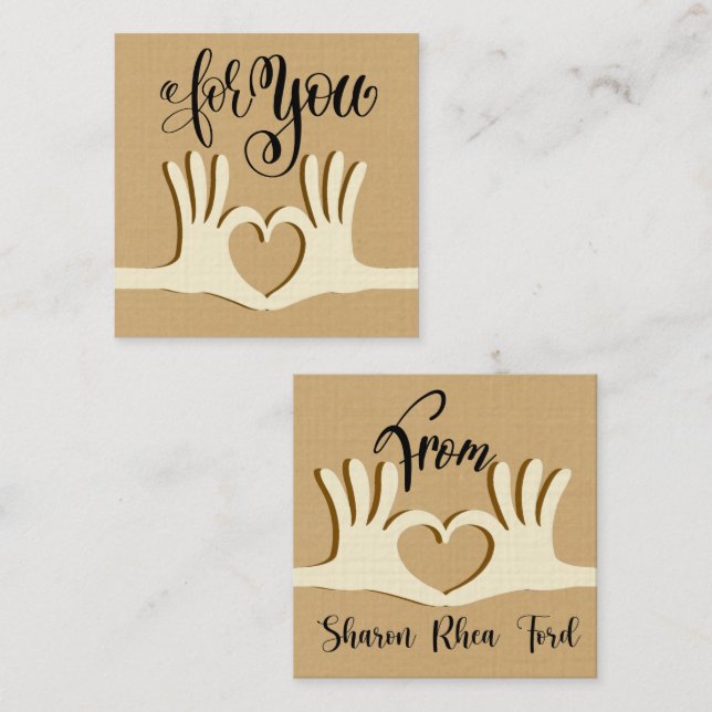 Hands and Heart Gift Enclosure  Business Card (Front/Back)