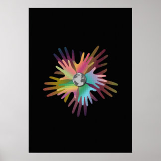 Hands Around the World Poster