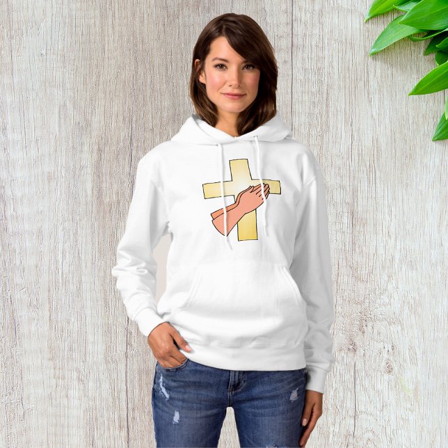 Hands At Cross Womens Hoodie (Creator Uploaded)