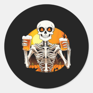 Hands Beer Funny Drinking Halloween Women's Classic Round Sticker