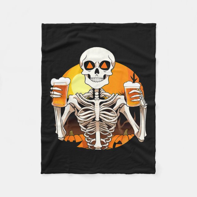 Hands Beer Funny Drinking Halloween Women's  Fleece Blanket (Front)