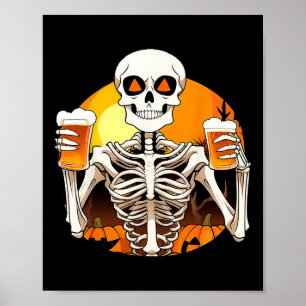 Hands Beer Funny Drinking Halloween Women's Poster